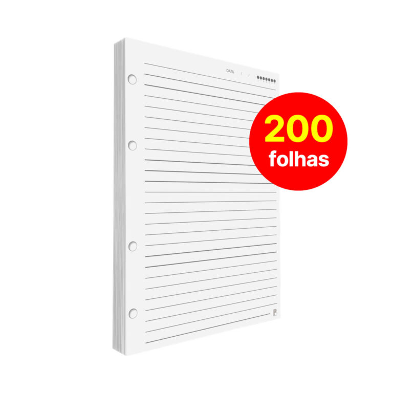Refil Fichário Pautado 200 folhas