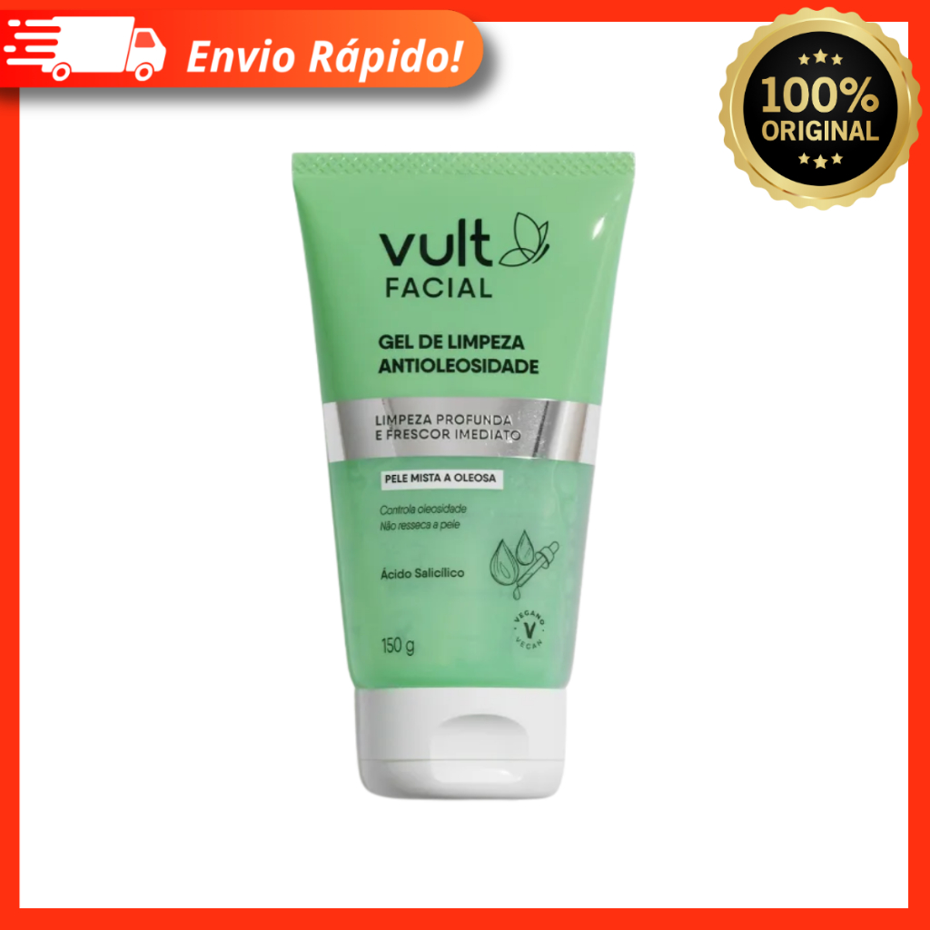 Gel De Limpeza Facial Antioleosidade 85g – Vult 100% Original