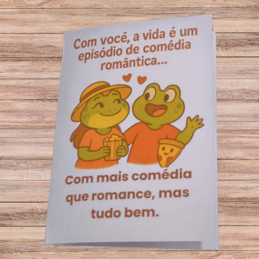 Cartão Engraçado e Romântico Amor com Roteiro Maluco