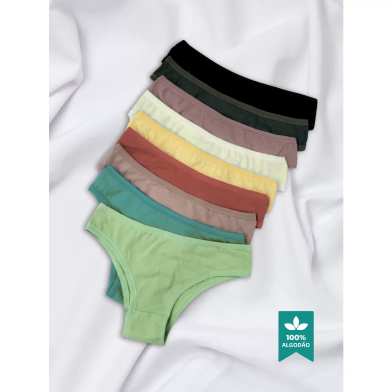 Kit 10 Calcinhas 100% Algodão Conforto Básica Co