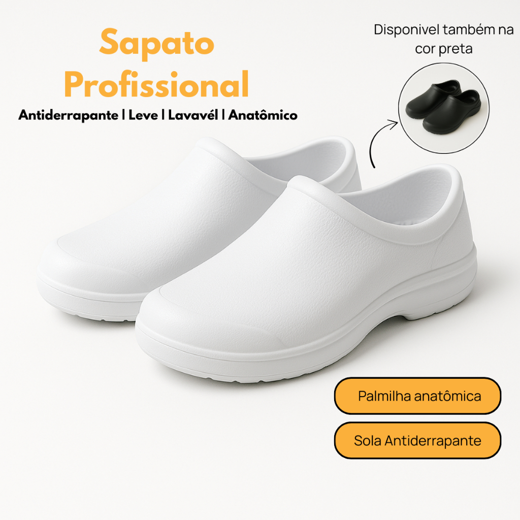 Babuche EPI Yvate Sandália Profissional 38 e 39 Fechado Impermeável
