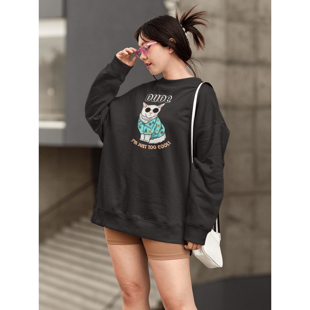 Moletom Blusa de Frio Básico Urbano Feminino Estampado Gola Redonda Confortável 100% Algodão – Dude