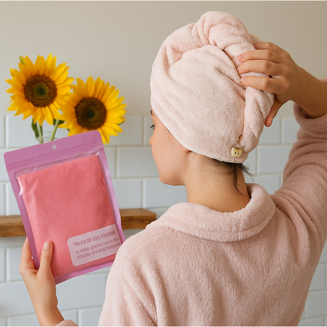 Touca Microfibra Pós Banho Anti Frizz: Secagem R�