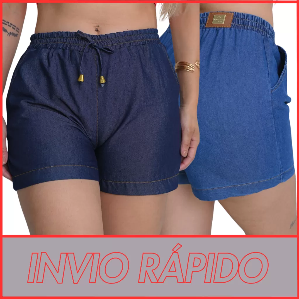 Short casual feminino, soltinho jeans, Bermuda feminina confortável linda