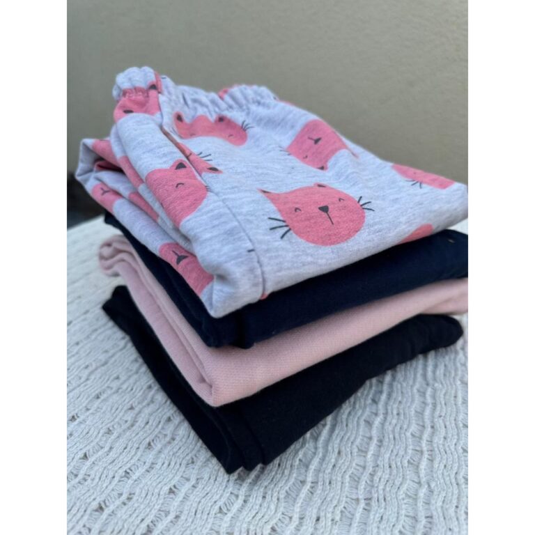Calça de Moletom Infantil Peluciada Unissex  Conf