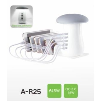 Carregador USB Sate A-R25 Cogumelo 45W QC3.0 18W