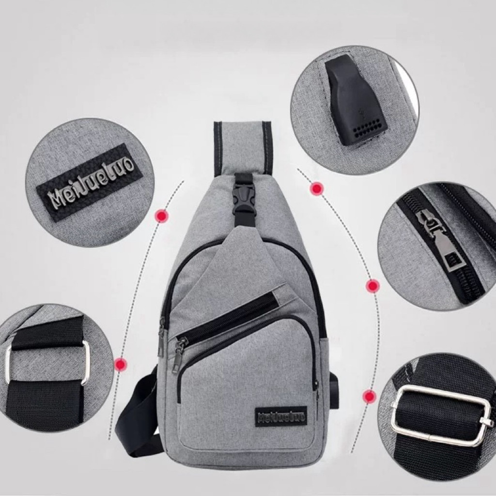 Bolsa Mochila De Peito Tiracolo Pochete Bolsa Impermeável Transversal Masculina