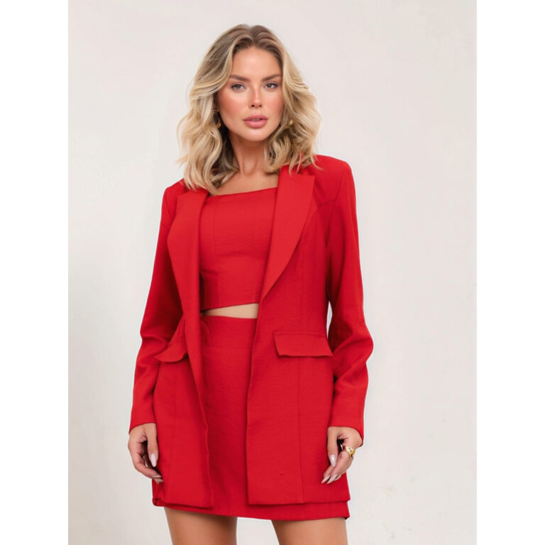 Blazer Alfaiataria Feminino Longo Estruturado Eleg