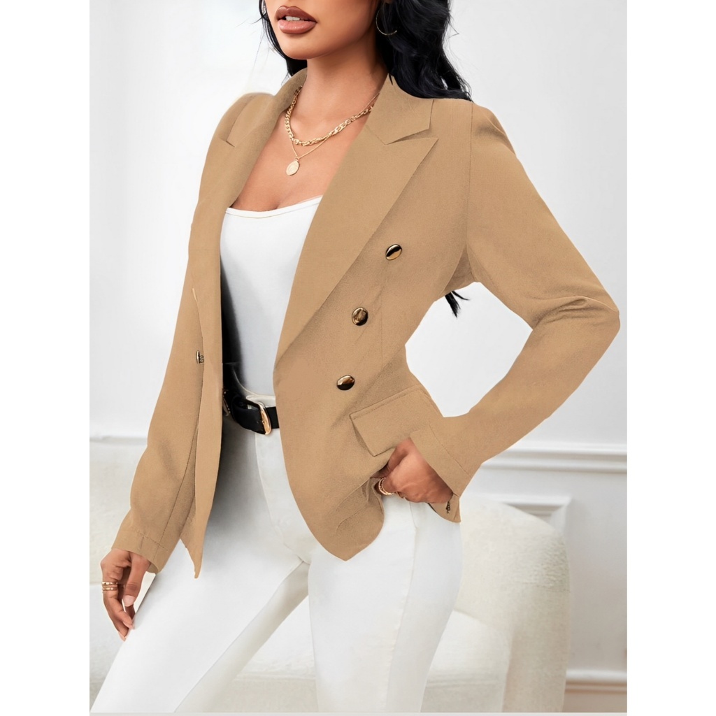 Blazer Feminino Casaquinho Alfaiataria Casaco Social Com Botão