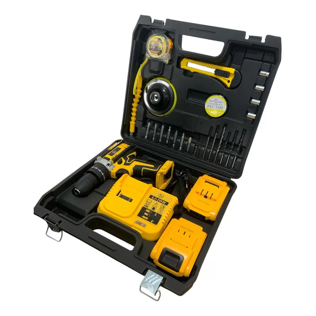 Parafusadeira e Furadeira Recarregável 48V com kit completo e 2 Baterias Bivolt 110V/220V