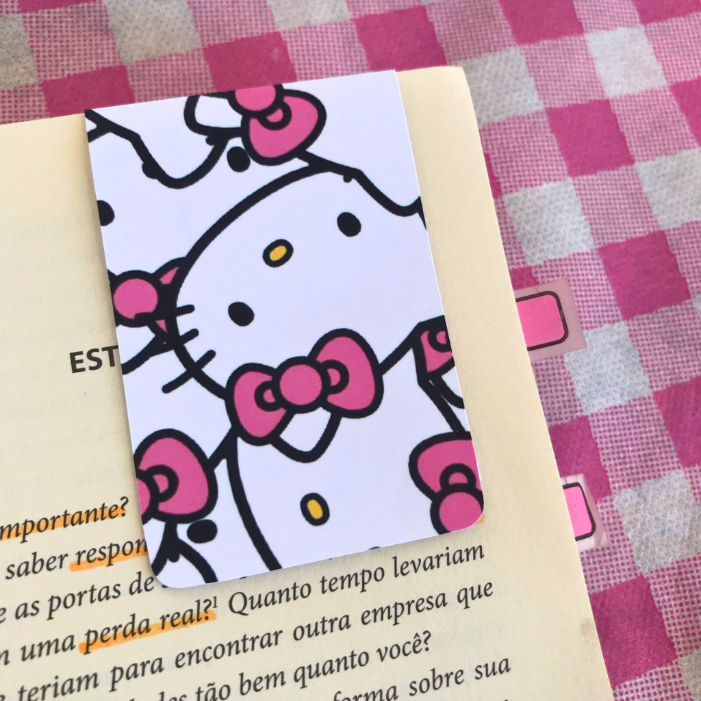 Kit de 5 Marcadores Magnéticos  Hello Kitty – Marcadores de Página Magnéticos para Livro
