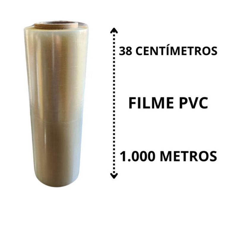 Rolo Filme PVC 1000m Plastico Esticavel Super Resi