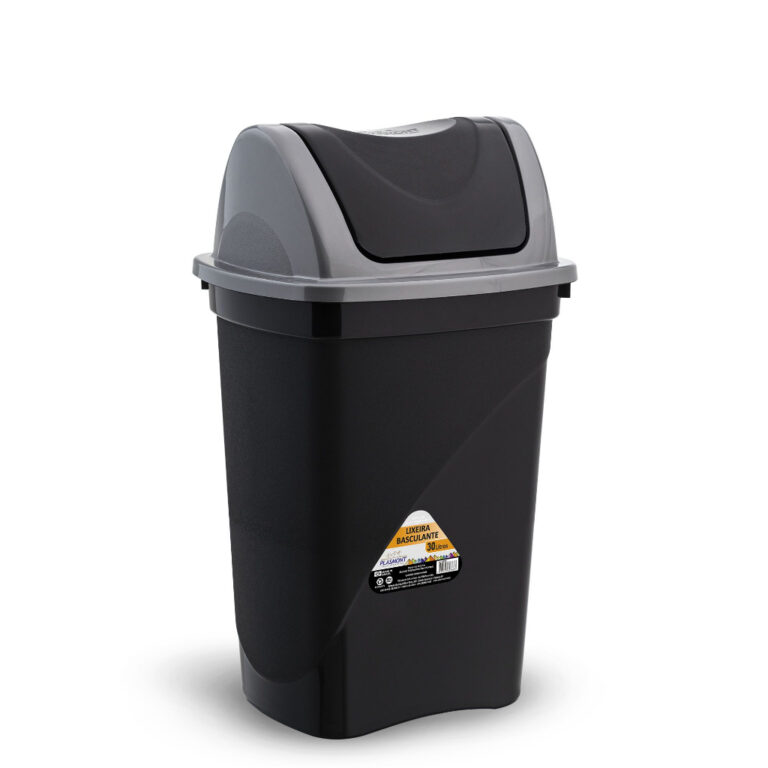 Lixeira De Plástico Com Tampa Basculante 30L Mult
