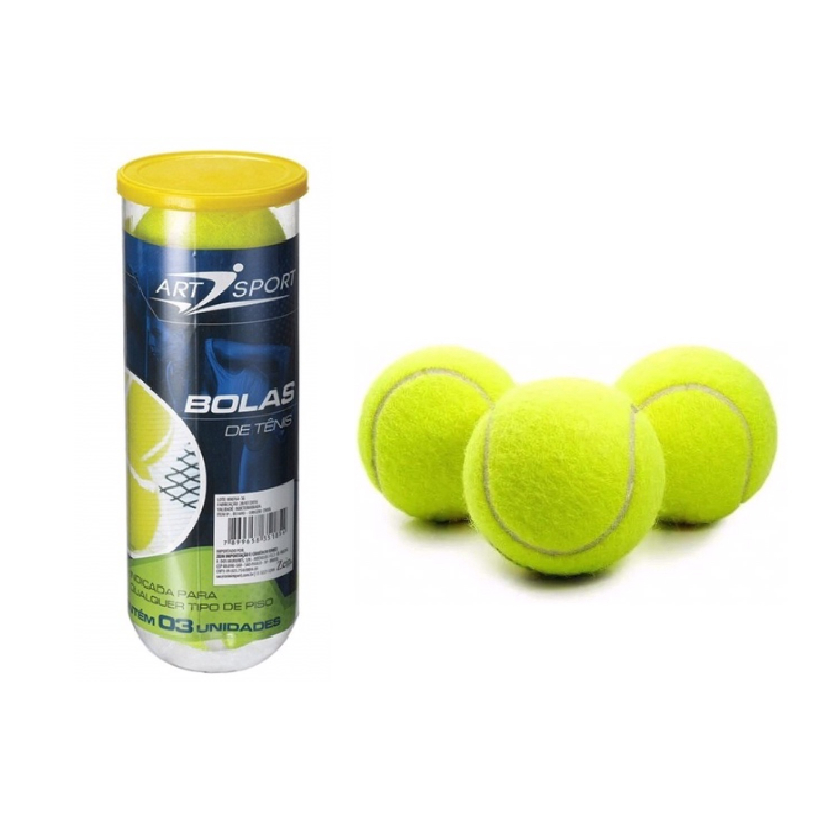 Kit 3 Bola Verdes de Tênis Para Treinamento de Alta Performance no Tubo Borracha 6cm diamentro