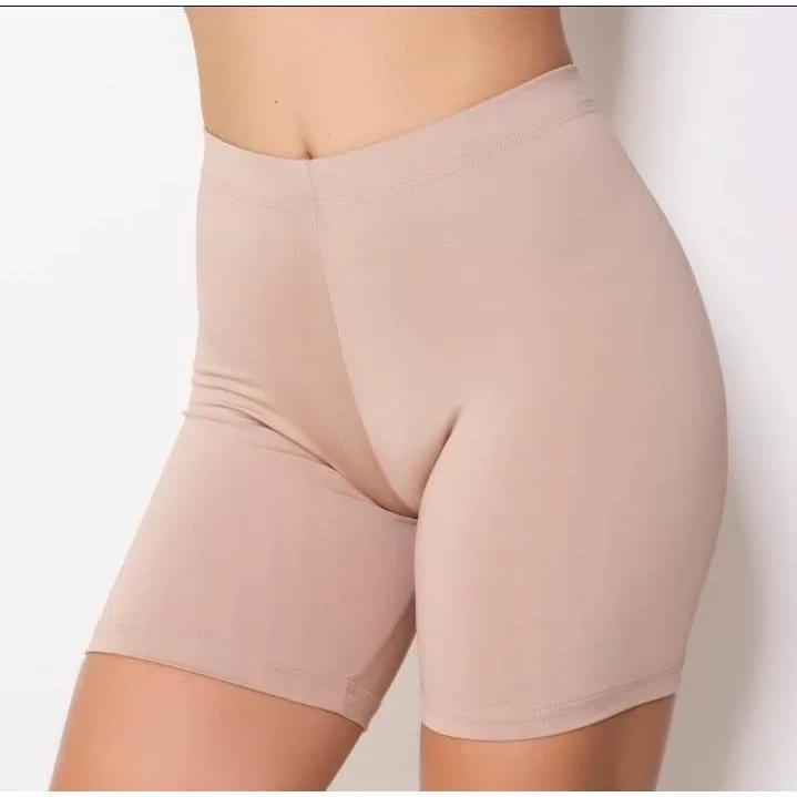 Short Anágua segunda pele liso, bermuda íntima d