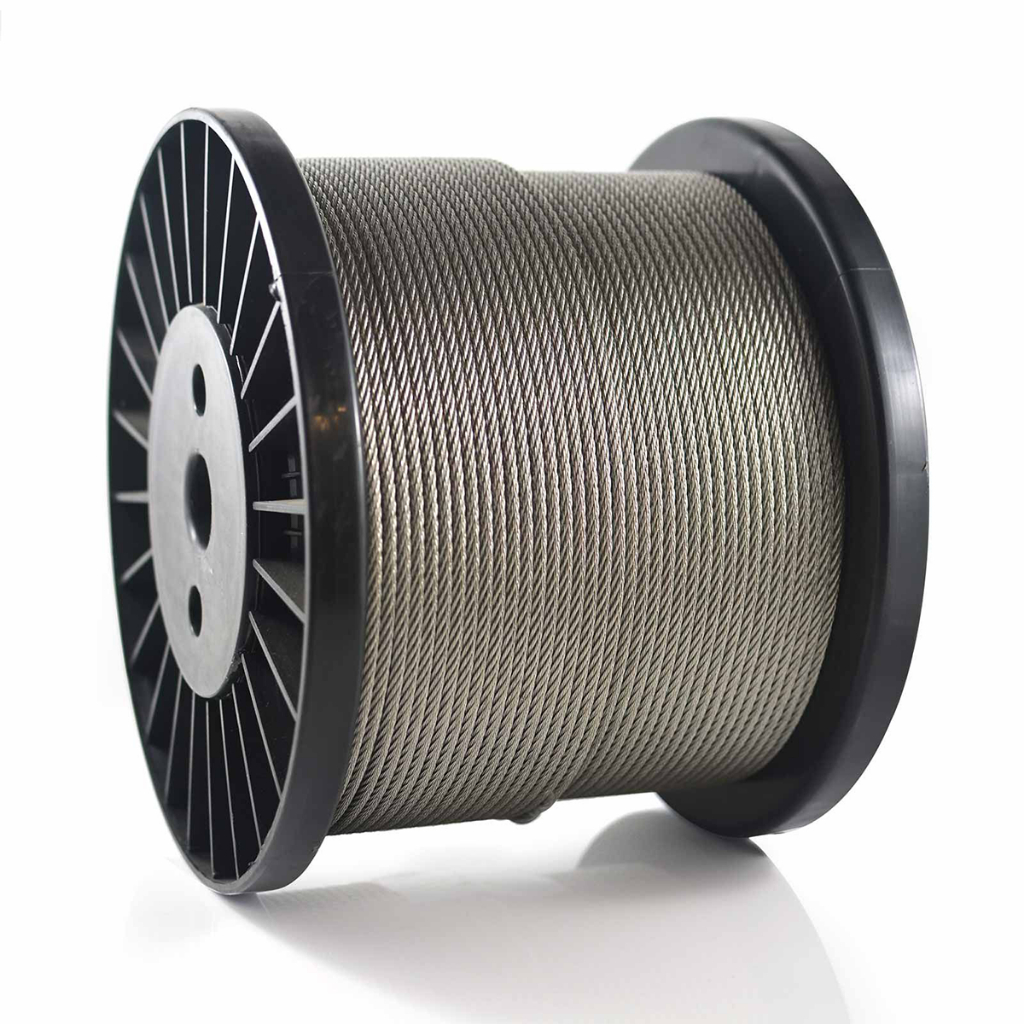 Cabo de Aço Galvanizado Alma de Fibra Plastificado 3,18mm 1/8 6×7 500 Metros