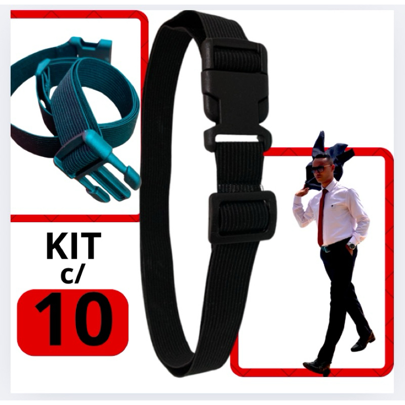 Cinto Segura Camisa Kit 10 Peças Uso Unissex, cinto, prendedor, elastico, segura camisa, moda social
