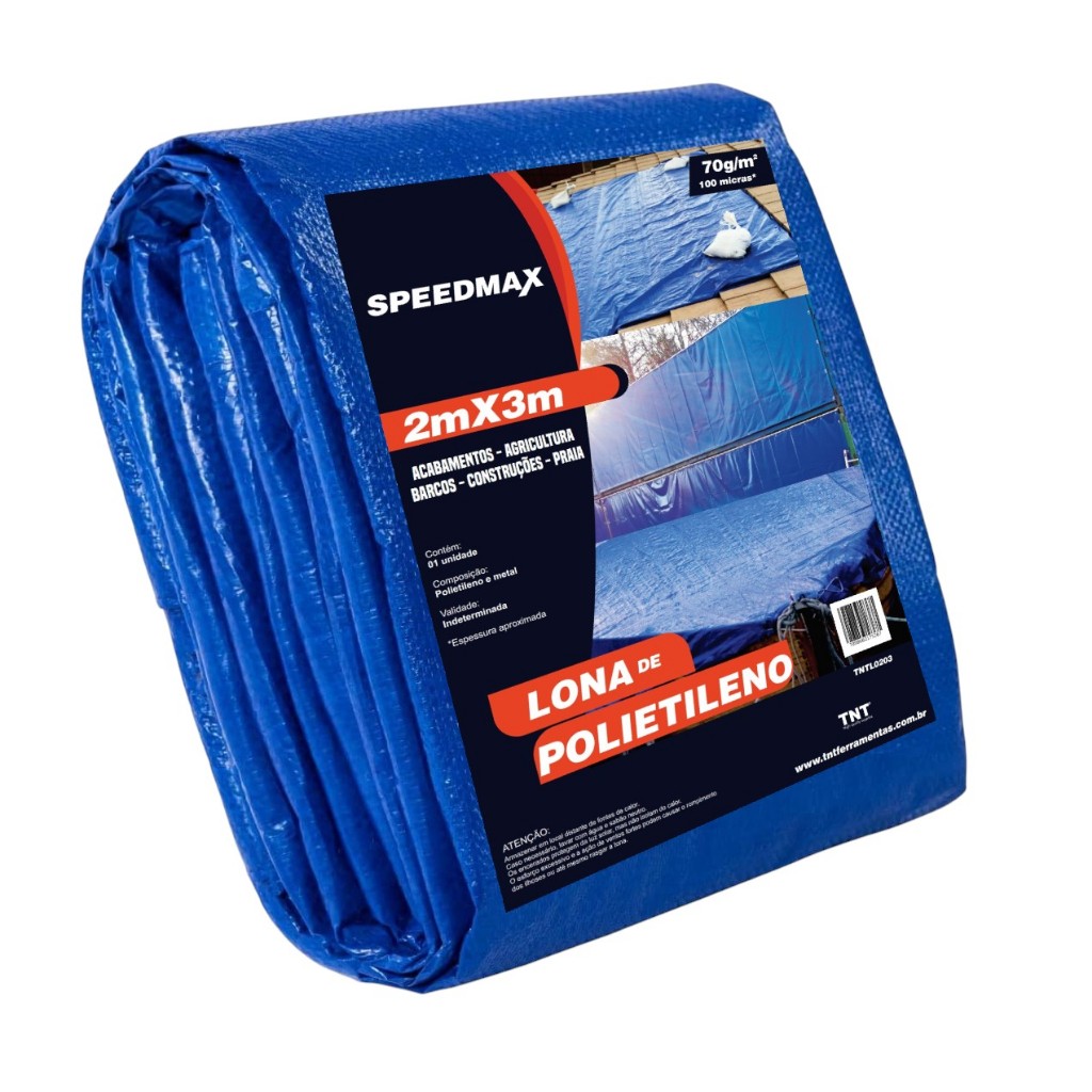 Lona 2×3 Mt Azul Plastica Impermeavel Festa Telhado Multiuso TNT