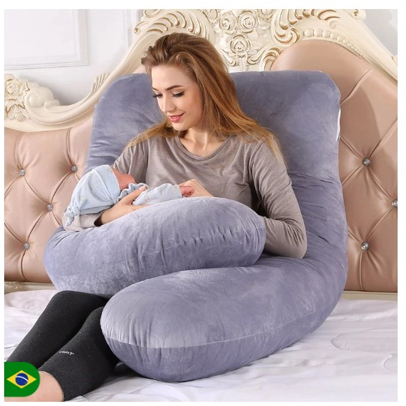 Almofada Travesseiro de Corpo Para Gestante Em For
