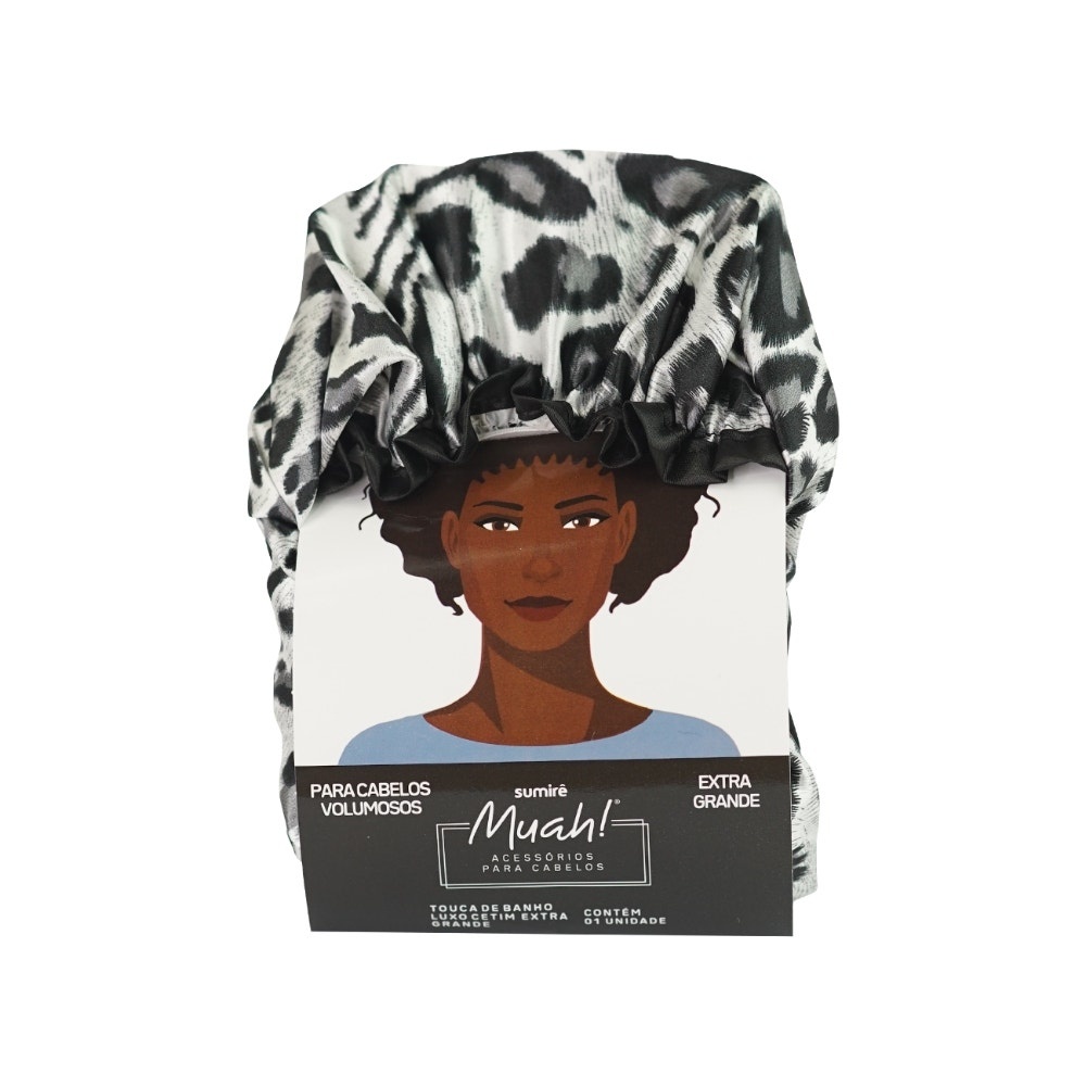 Touca Banho Muah Luxo Cetim Extra Grande