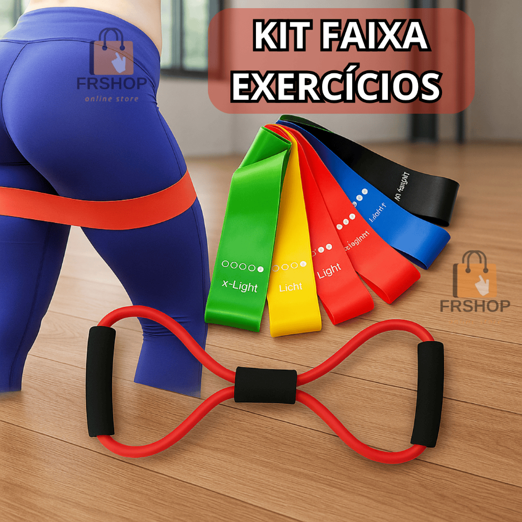 5 Faixas Elástica Mini Band Para Exercício Elastico Extensor Ginastica Fisioterapia