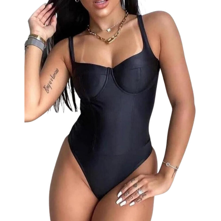 Body Maio Feminino sem Bojo Acetinado Blogueira Mo