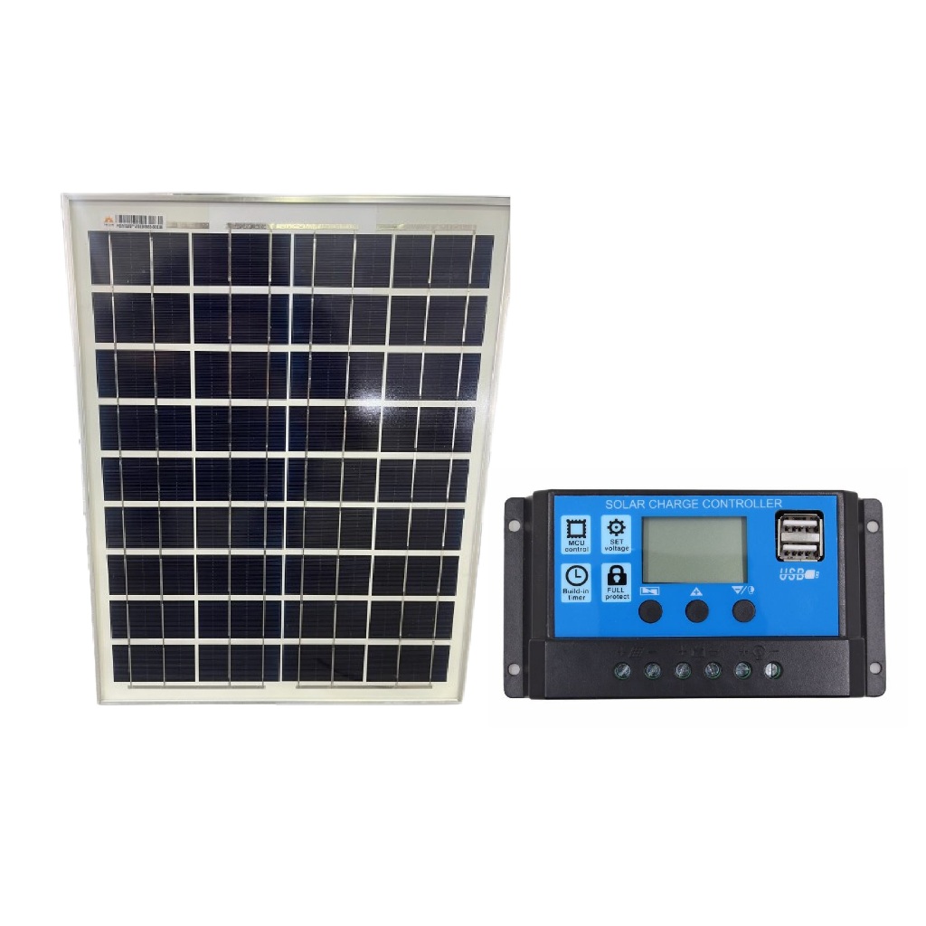 Painel Placa Solar Fotovoltaico 20W – Resun RSM020-P + Controlador de carga