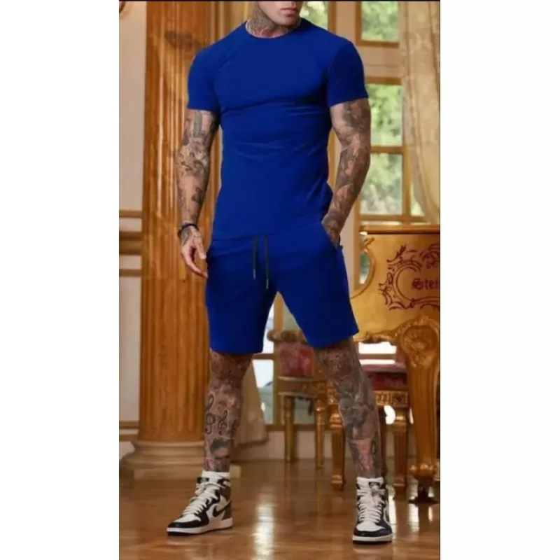 Conjunto Masculino Fortão, Camiseta e Bermuda Suede Camurça