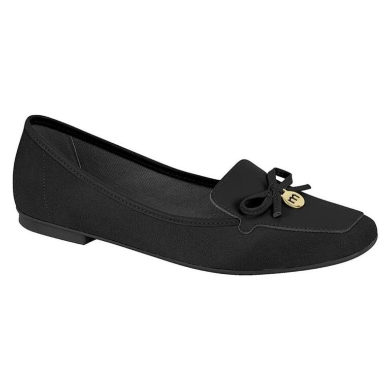 Mocassim Moleca Camurça Feminina – Preto