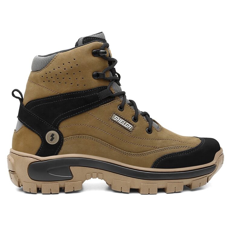 Bota Cano Médio Masculina Couro Premium Palmilha 
