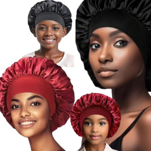 KIT 2 Touca De Cetim Tal Mãe e Tal Filha Touca De