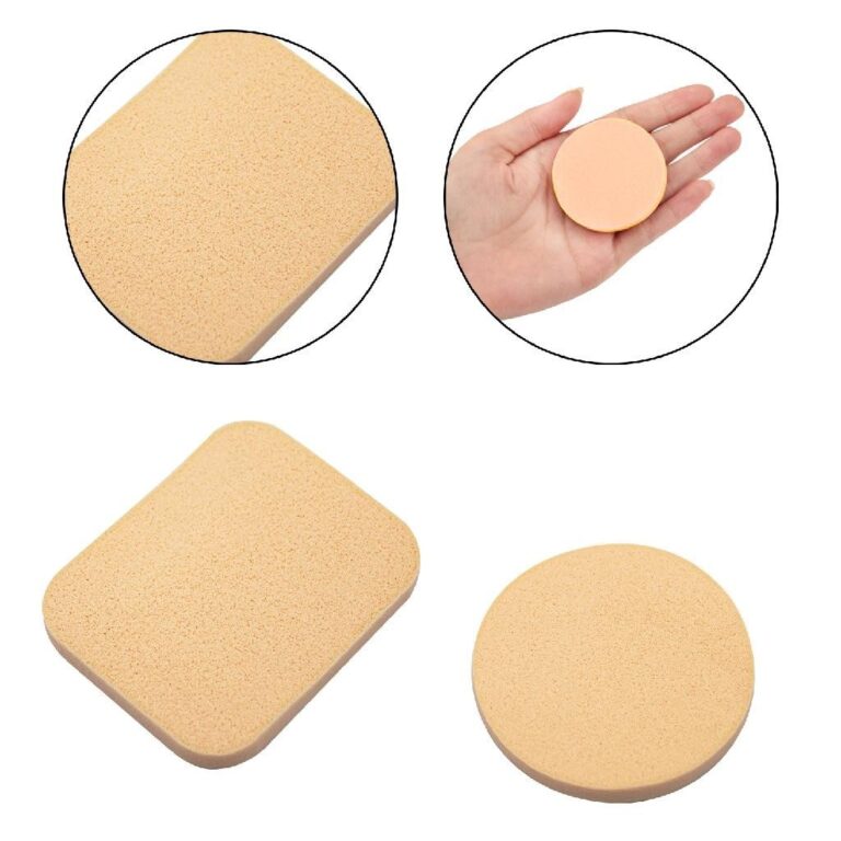 Kit com 02 Esponjas para Maquiagem Quadrada Redond