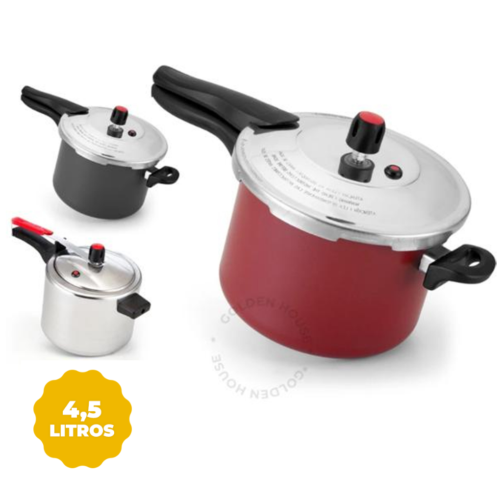 Panela Pressão 4,5 Litros Fechamento Externo Antiaderente