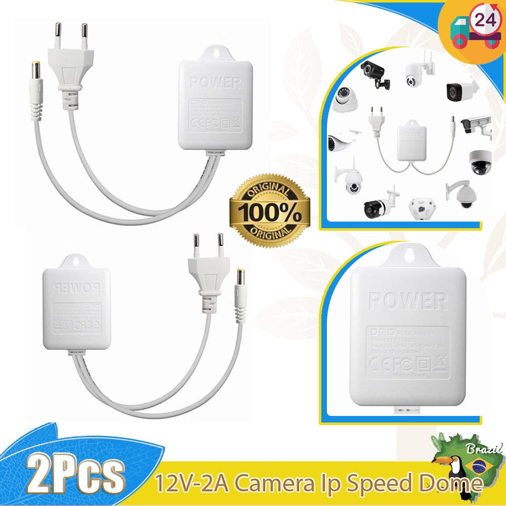 Fonte Prova Dagua 12V-2A Camera Ip Speed Dome 110-220v 2024