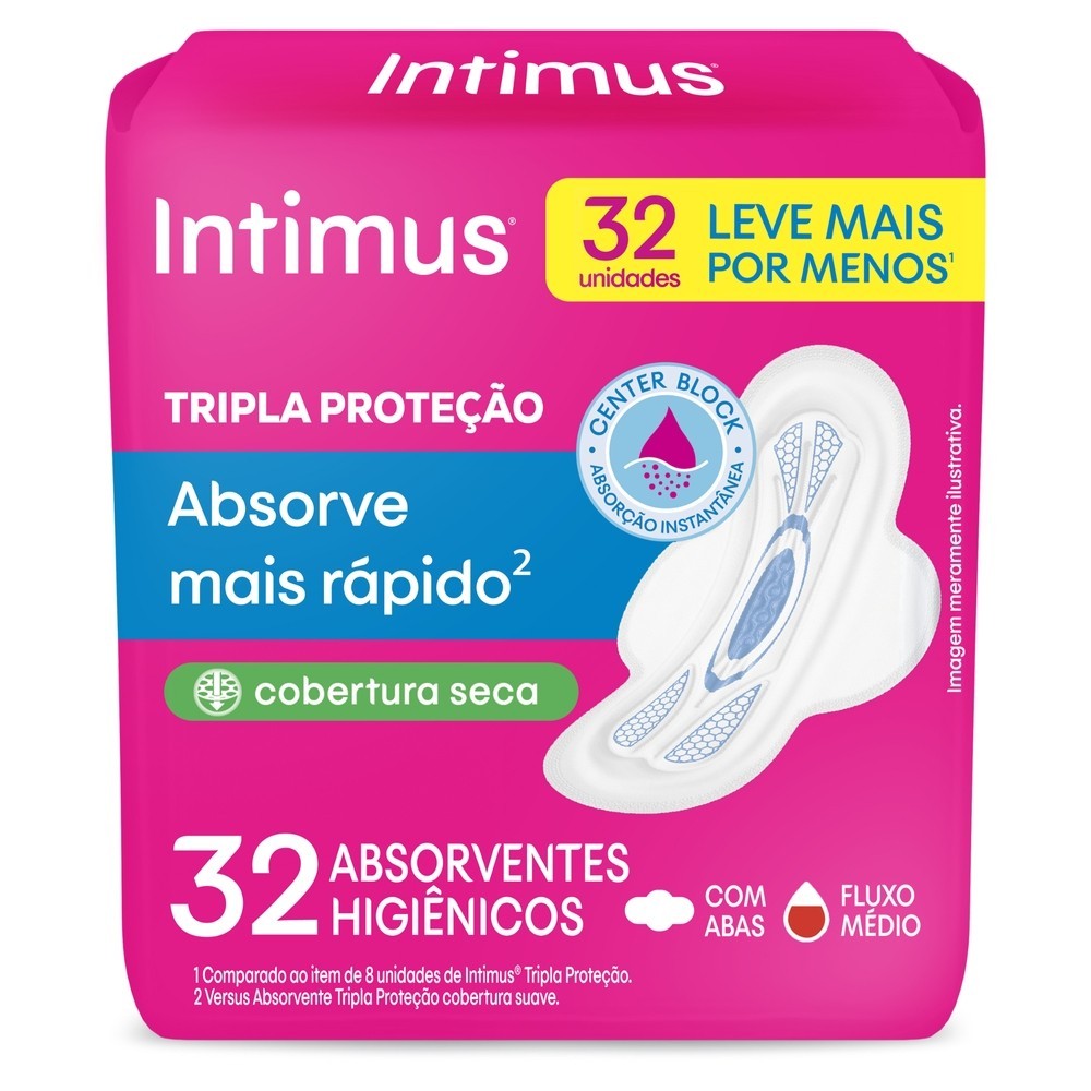 Absorvente Intimus Toda Protegida Dia Seca Com abas – 32 un