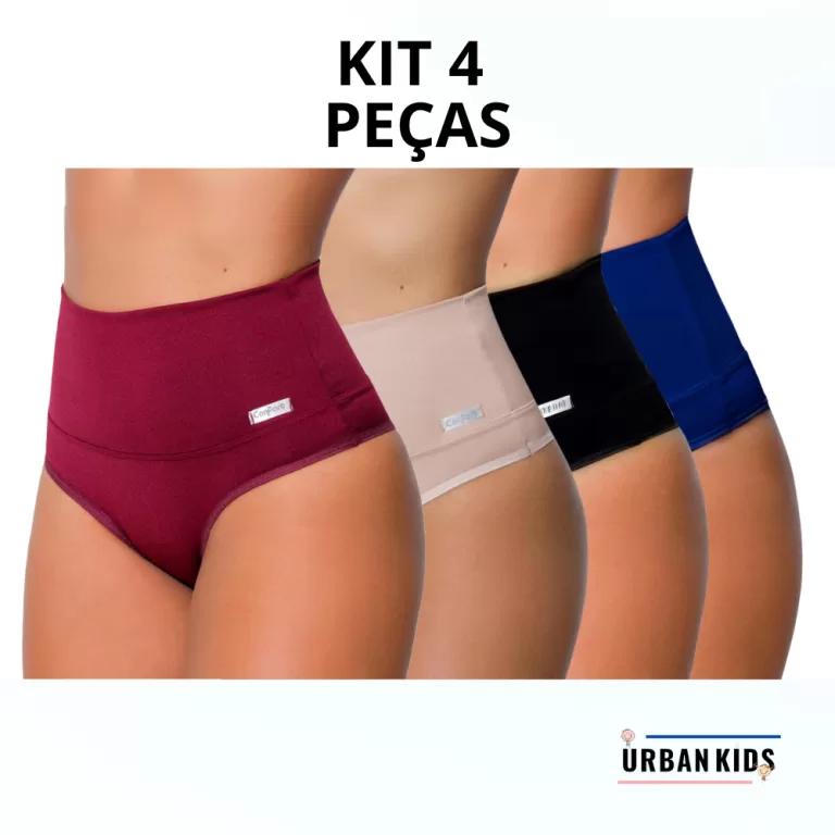 Kit 4 Calcinhas Cinta Modeladora Pós Parto Cós A