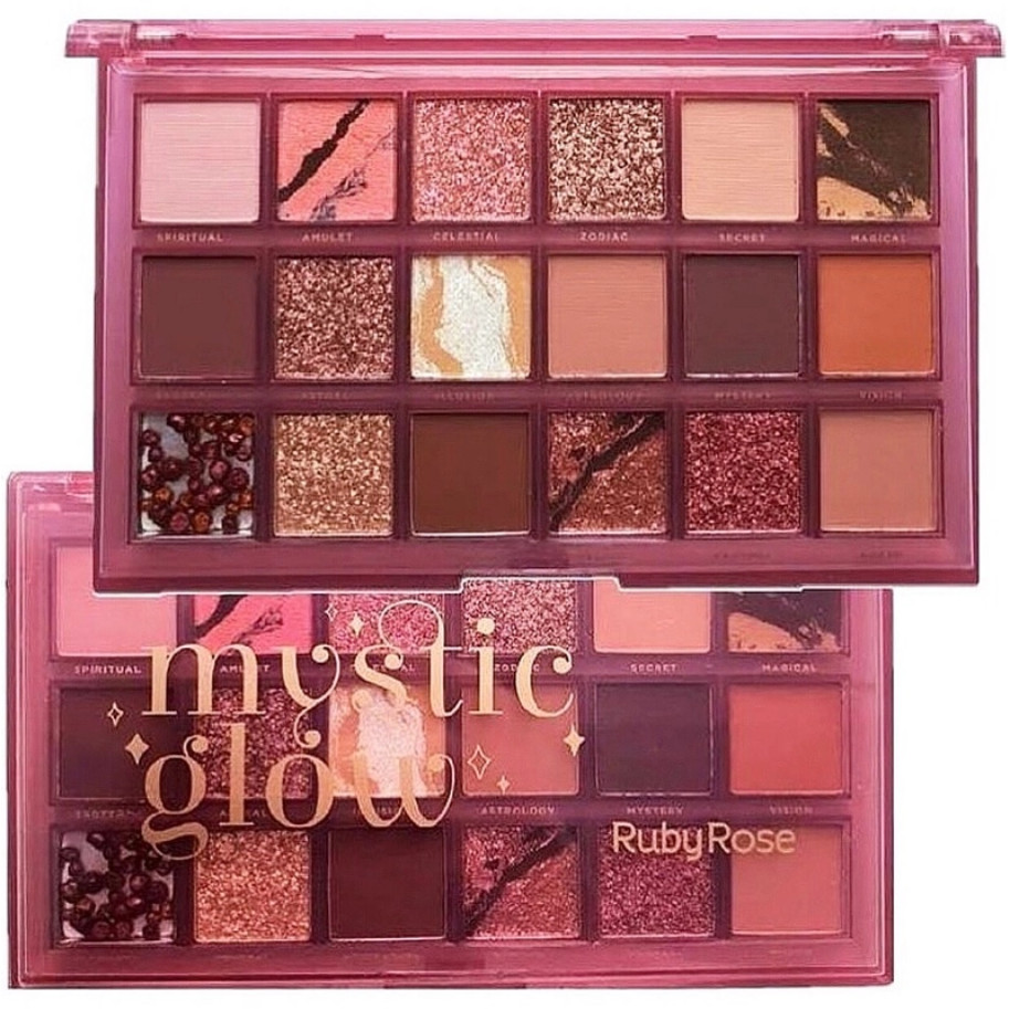 Ruby Rose Paleta de Sombras Mystic Glow 18 Cores HB 1068