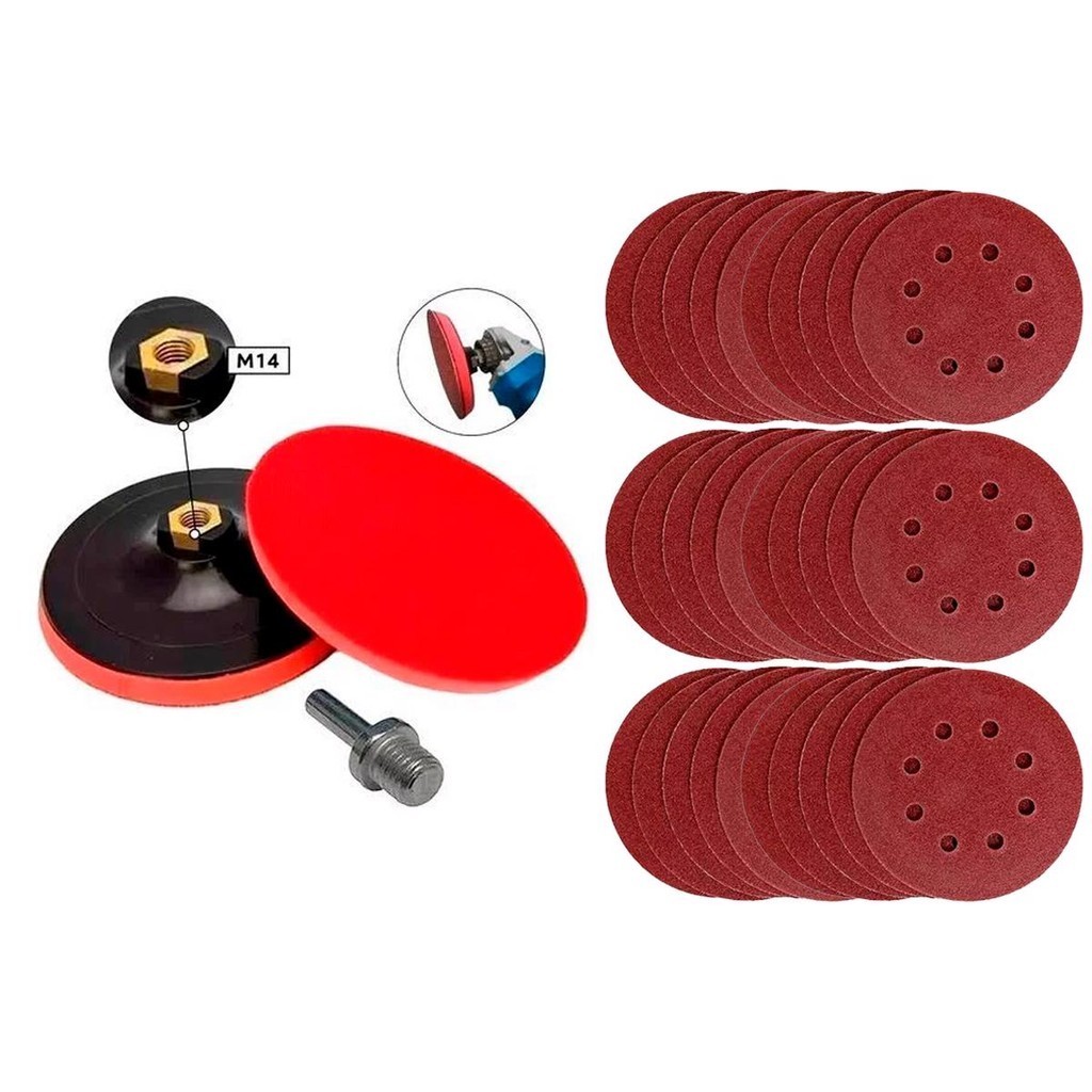 Suporte P/ Furadeira Esmerilhadeira + 30 Disco Lixa 125mm G60 MTX