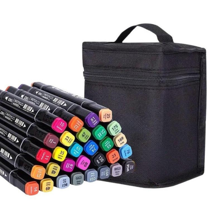 Kit 36un E 60un Canetas Desenho Pintura Ponta Dupl