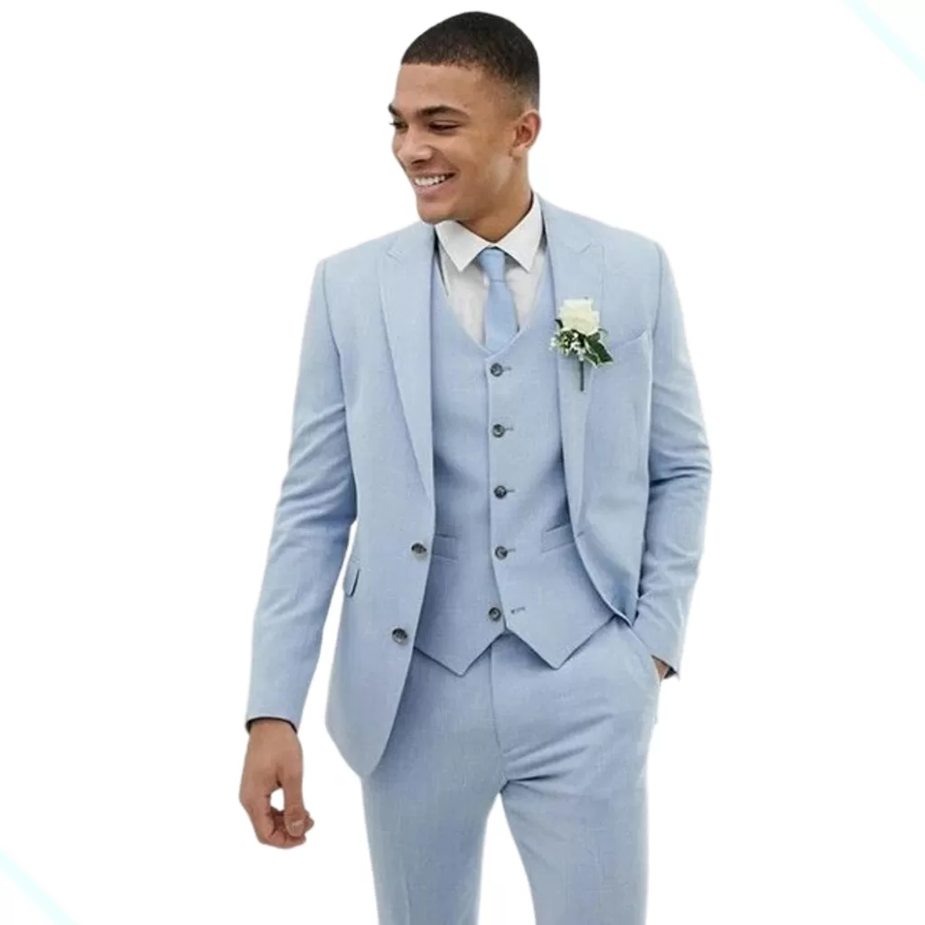 Conjunto Terno Paletó, Calça, Colete e Gravata Social Premium Noivo Estilo Casamento Moderno Fino