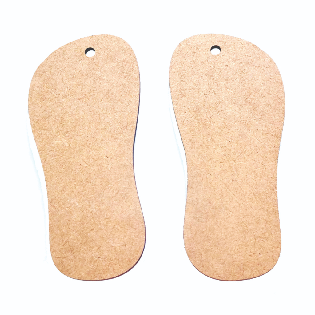 10 pares de chinelo em mdf 3mm cru15cx6,5cm – cor natural