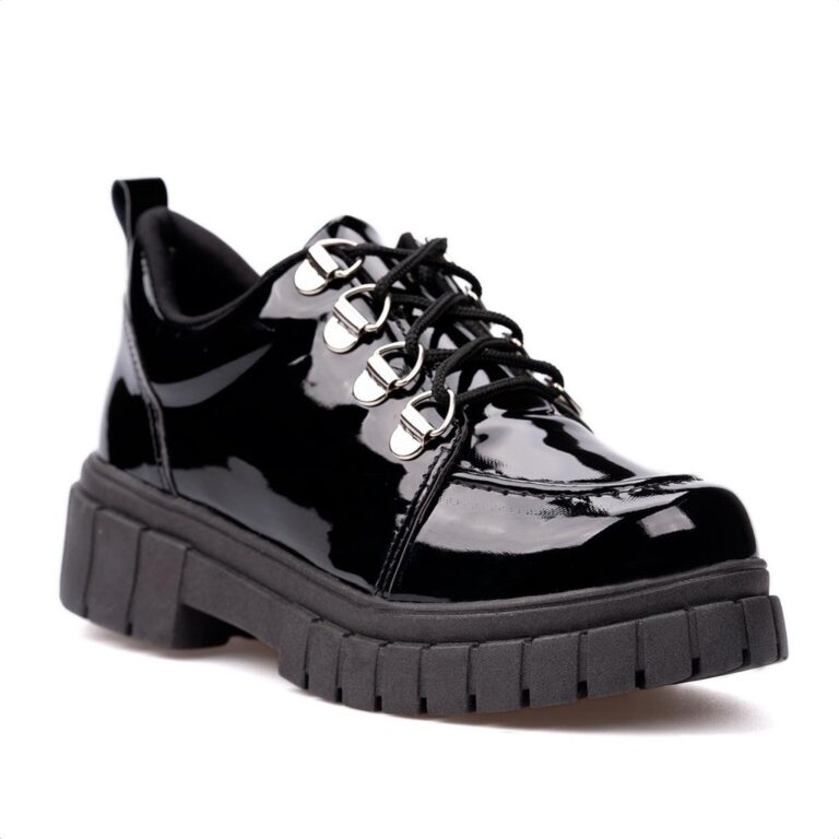 Mocassim Infantil Menina Fashio Tratorado Em Verni