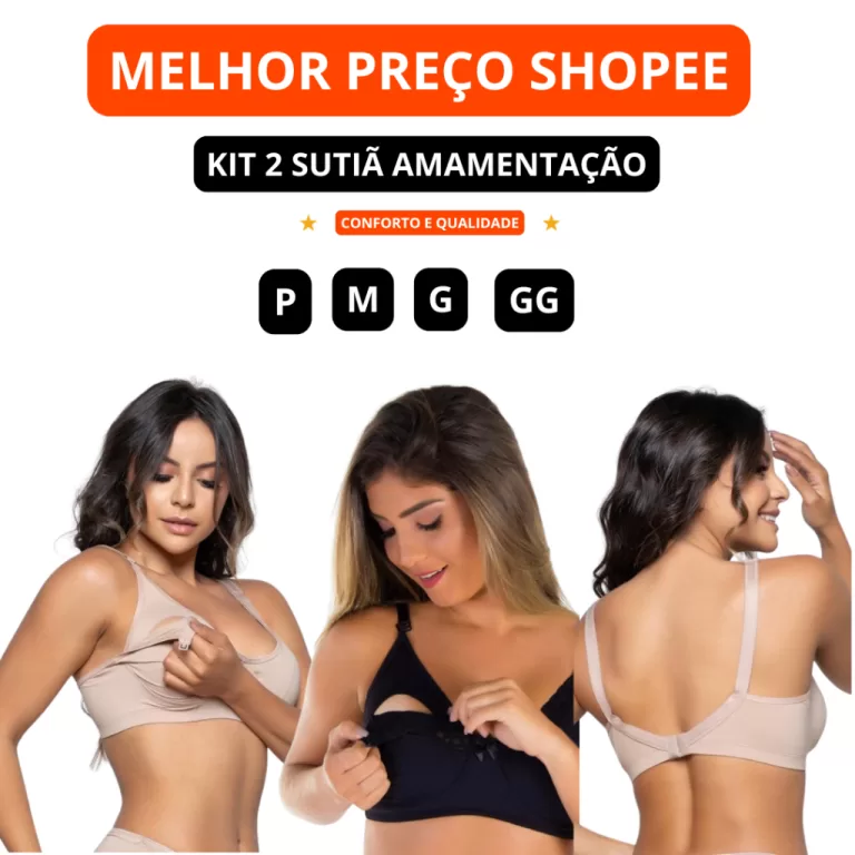 Kit 2 Sutiã Para Amamentação em Microfibra de P