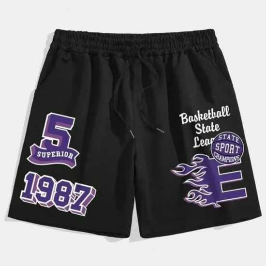 Bermuda Short Moletom Preto Masculino Com Bolso Co