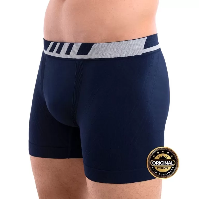 Kit com 3 Cuecas Boxer sem Costura Masculina Adult