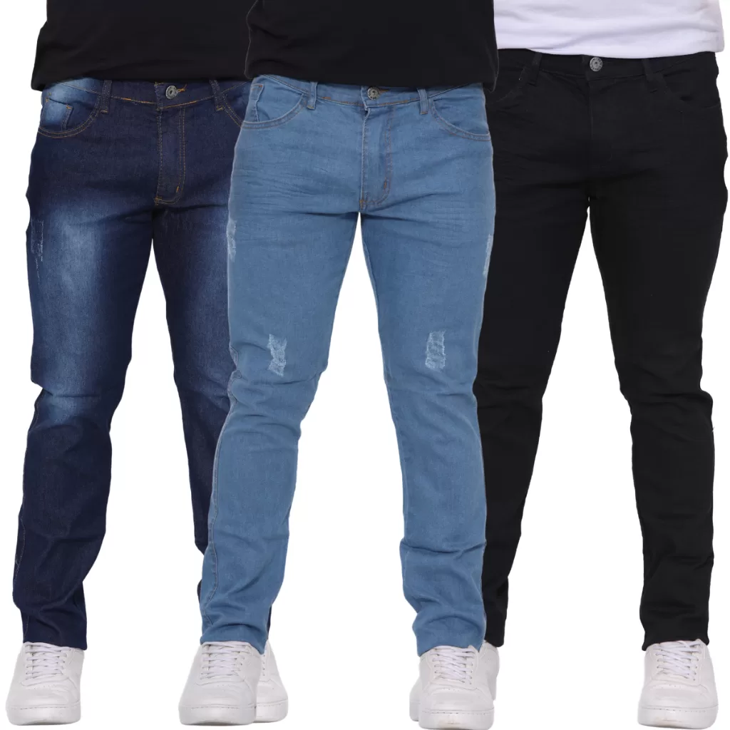 Calças Jeans Slim com Lycra  Escolha Até 3 peças