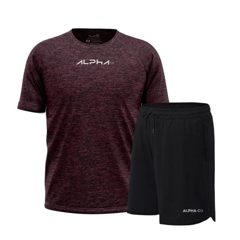 Kit Bermuda Lobo+Camiseta New Fluid Dry Fitness Ac