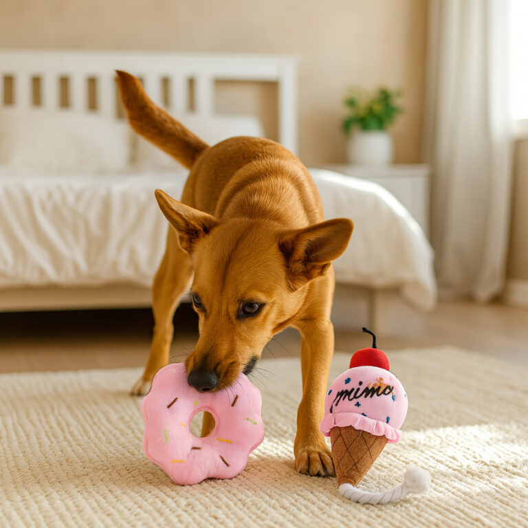 Kit 2 Pelúcias Rosquinha Sorvete Cães Divertido 