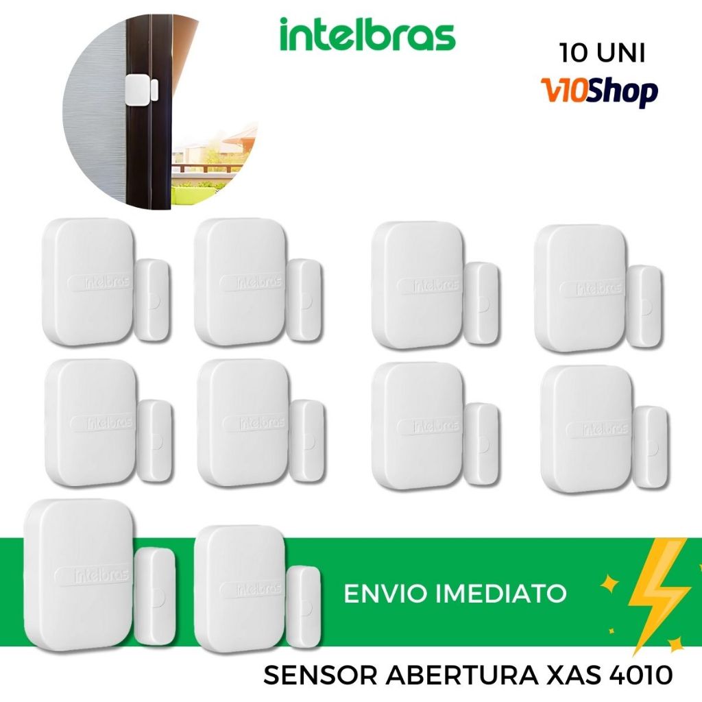 kit 10 Sensor Abertura Magnético SF Intelbras Xas 4010 Smart