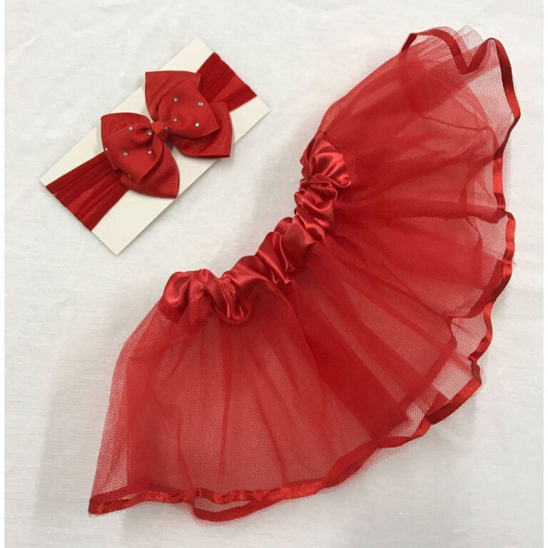 Saia de Tule para Bebê com faixa de cabelo (ideal